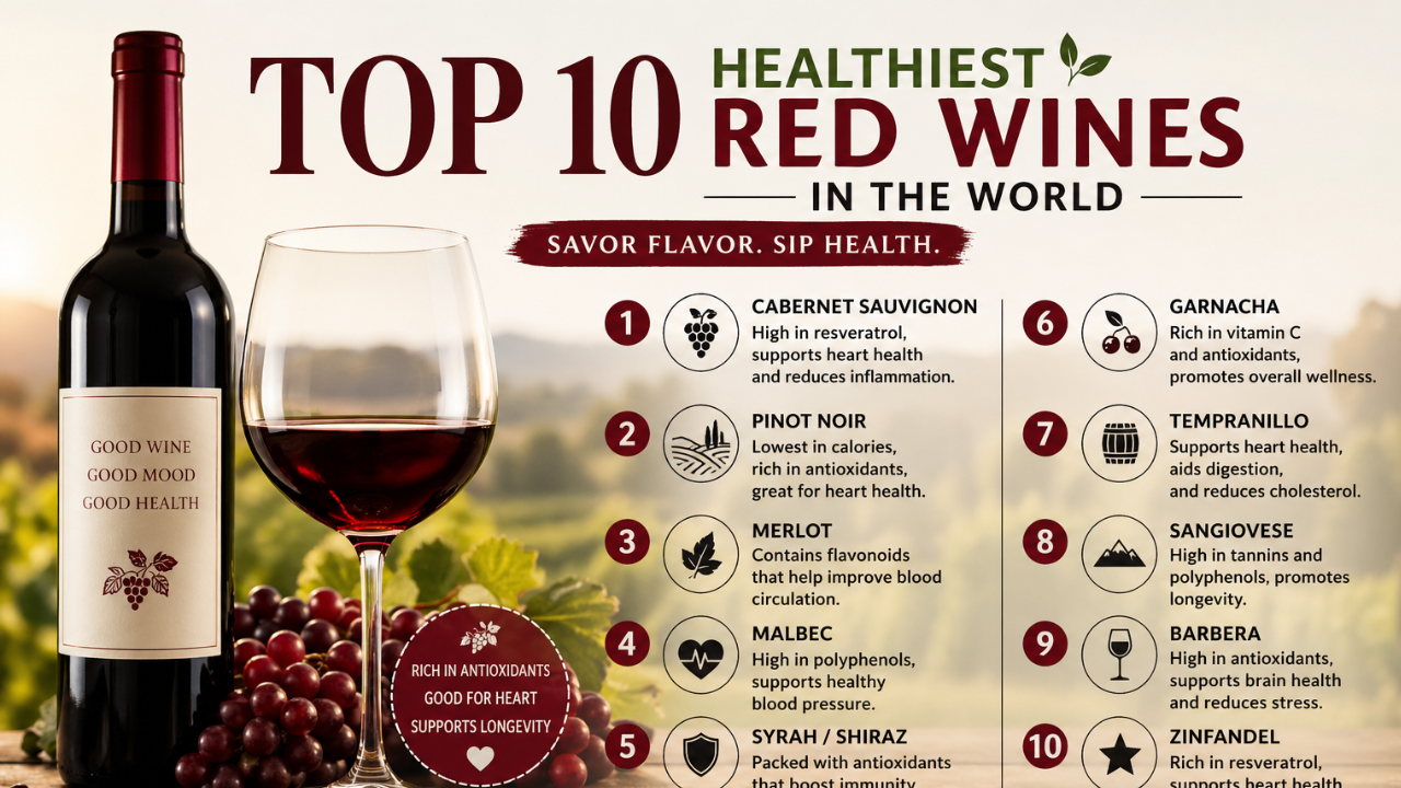Top 10 Healthiest Red Wines in the World